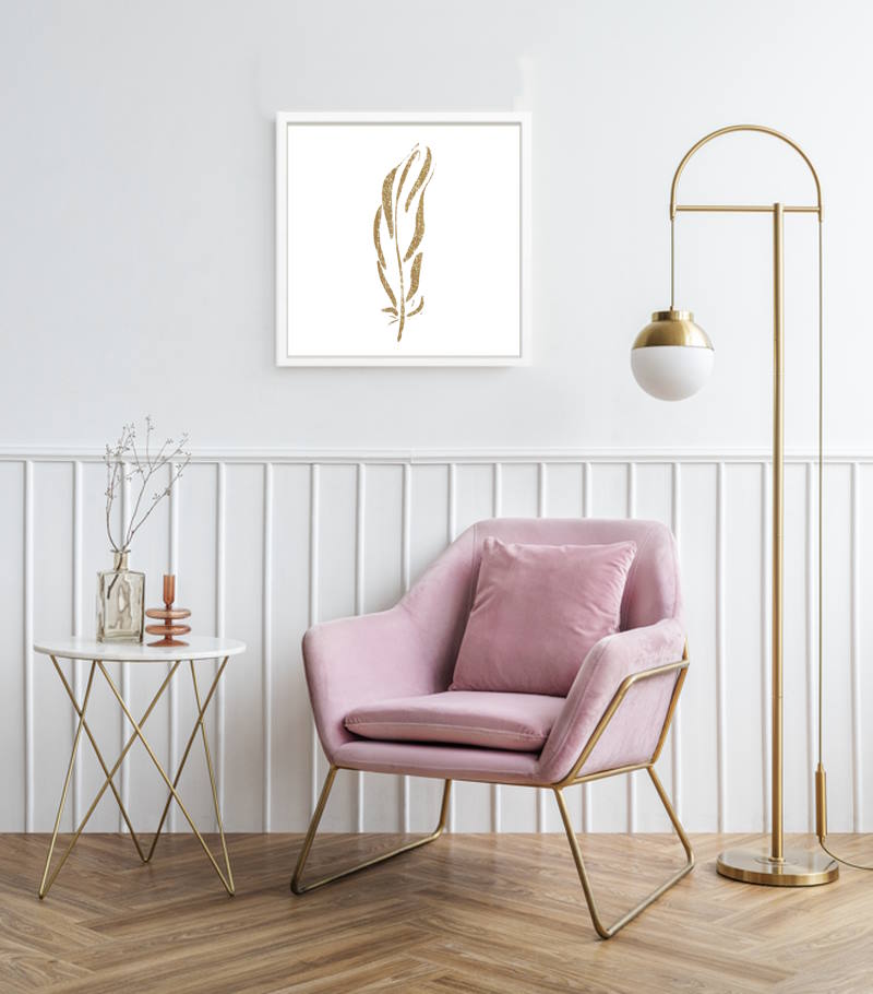 Butterfly in Gold Printed Wall Art