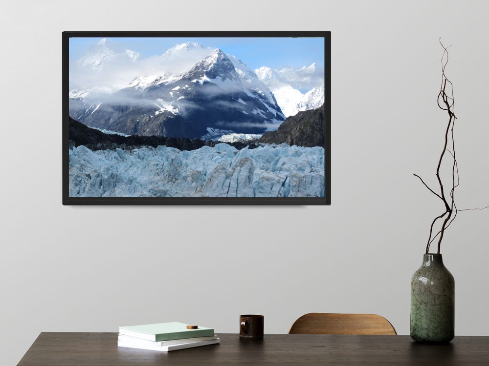Glacier in Alaska USA Framed Wall Art Print for Living Room