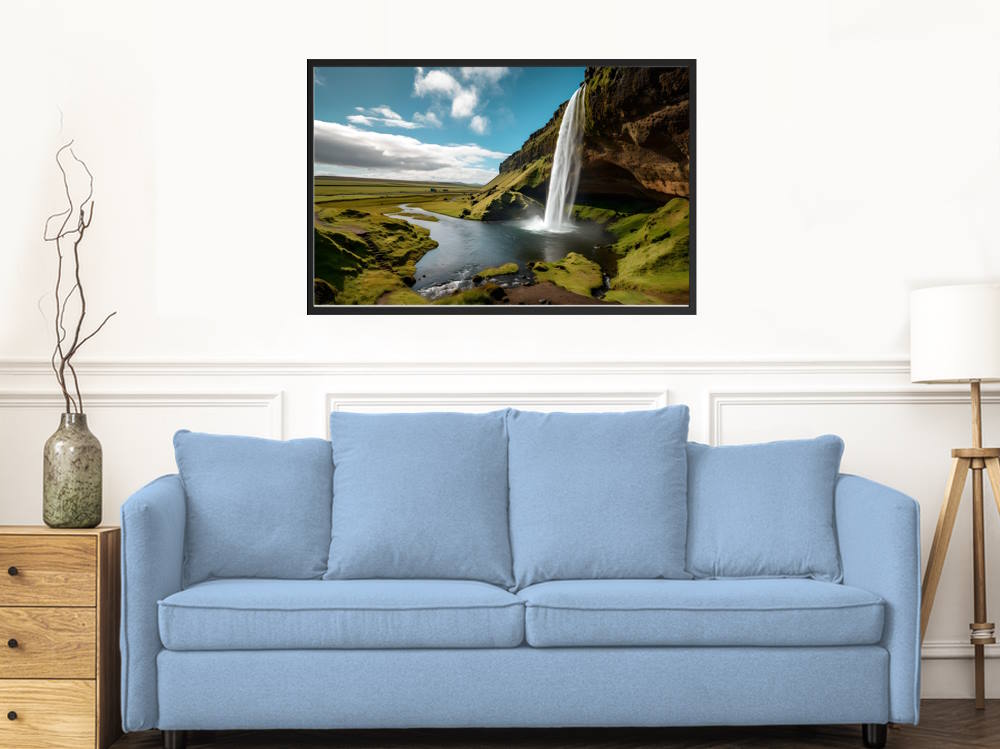 Seljalandsfoss Waterfall Iceland Framed Wall Art for Living Room