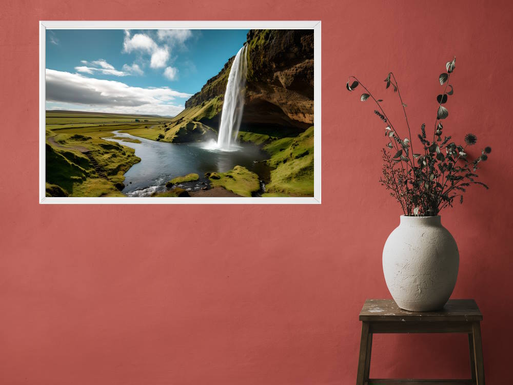 Seljalandsfoss Waterfall Iceland Framed Wall Art for Living Room