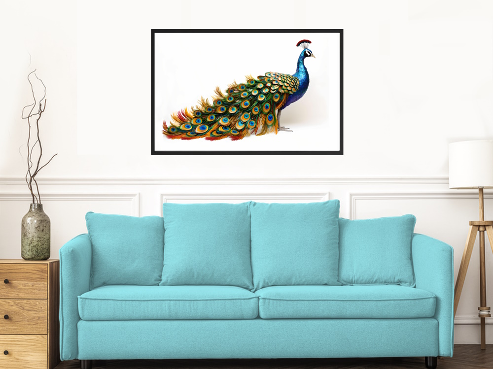 Peacock of Many Colours Printed Poster Wall Art
