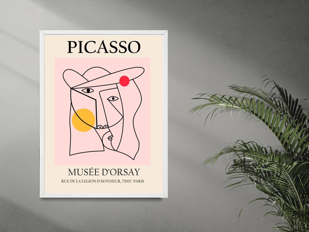 Picasso Printed Poster Modern Wall Art Print for Master Bedroom
