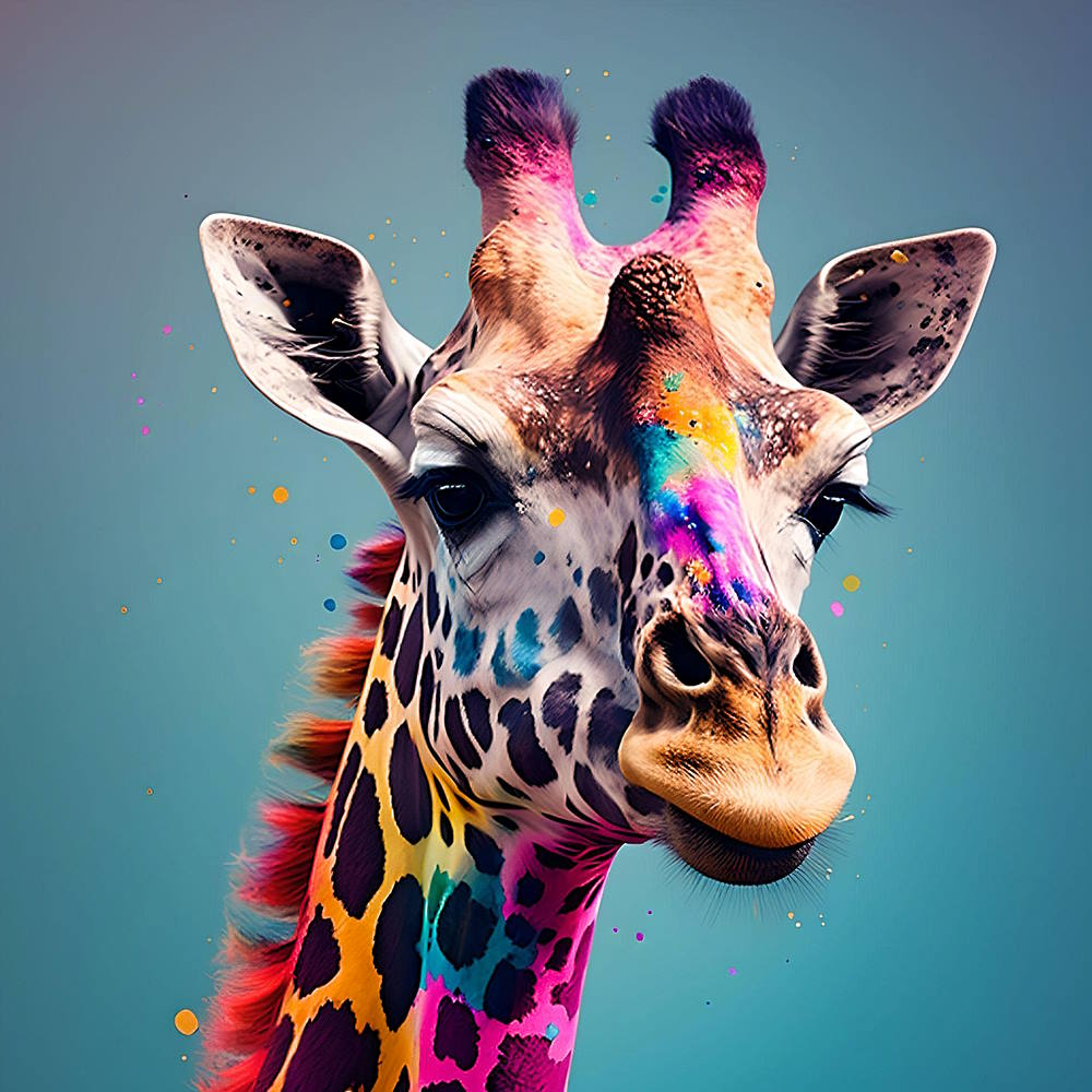 Watercolor giraffe PRINTABLE ART giraffe for Poster Wildlife Gift Animals Wall Decor Nursery Animal Painting Colorful