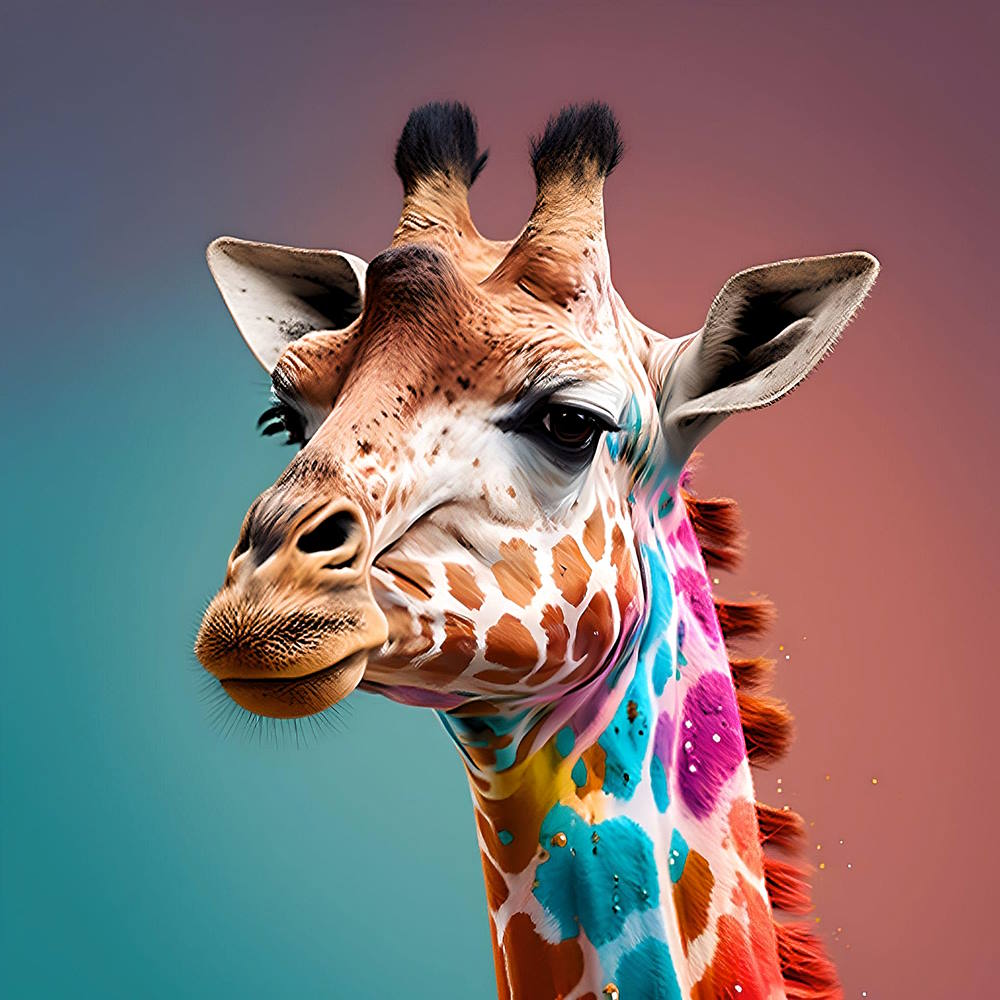 Watercolor giraffe PRINTABLE ART giraffe for Poster Wildlife Gift Animals Wall Decor Nursery Animal Painting Colorful