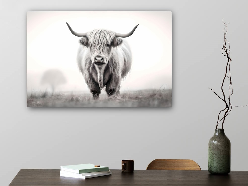 Highland cow printed canvas wall art