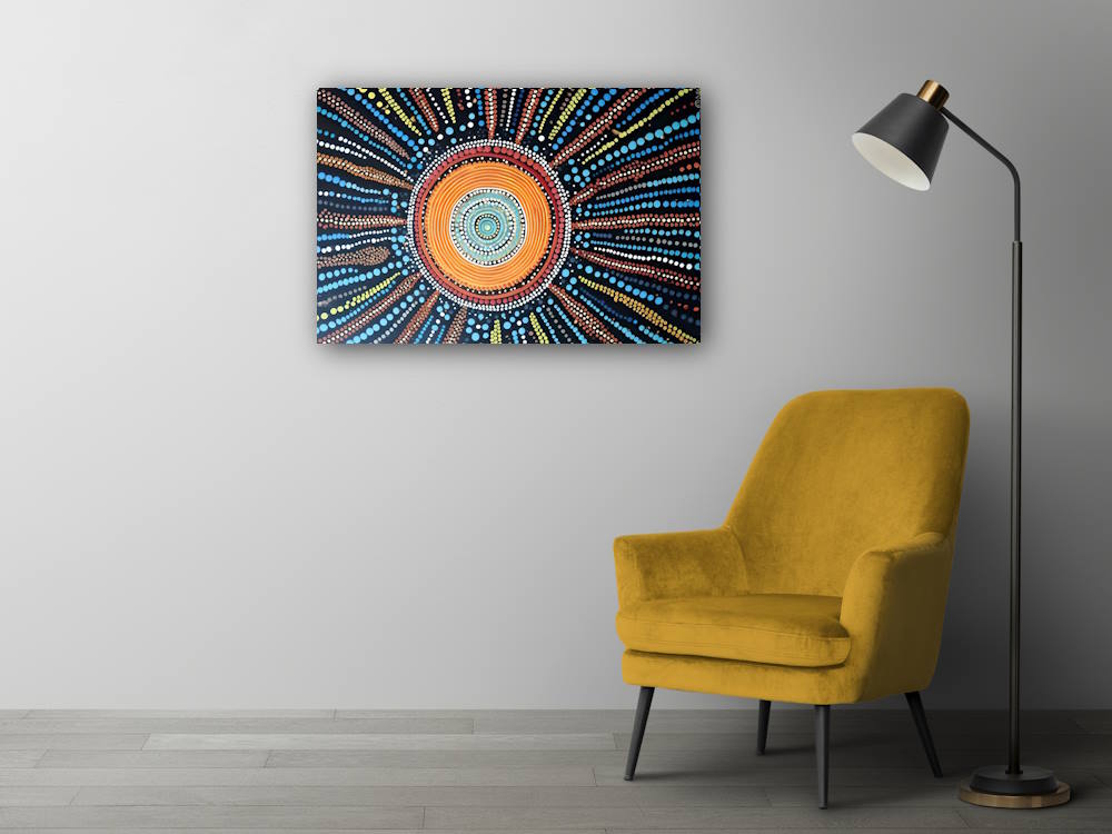 Indigenous Australian Printed Wall Art on Canvas for Living Rooms