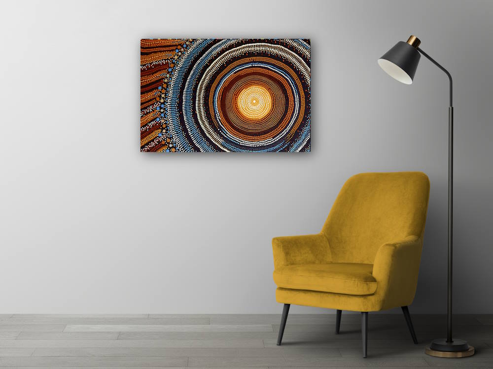 Indigenous Australian Printed Wall Art on Canvas for Living Rooms or office areas