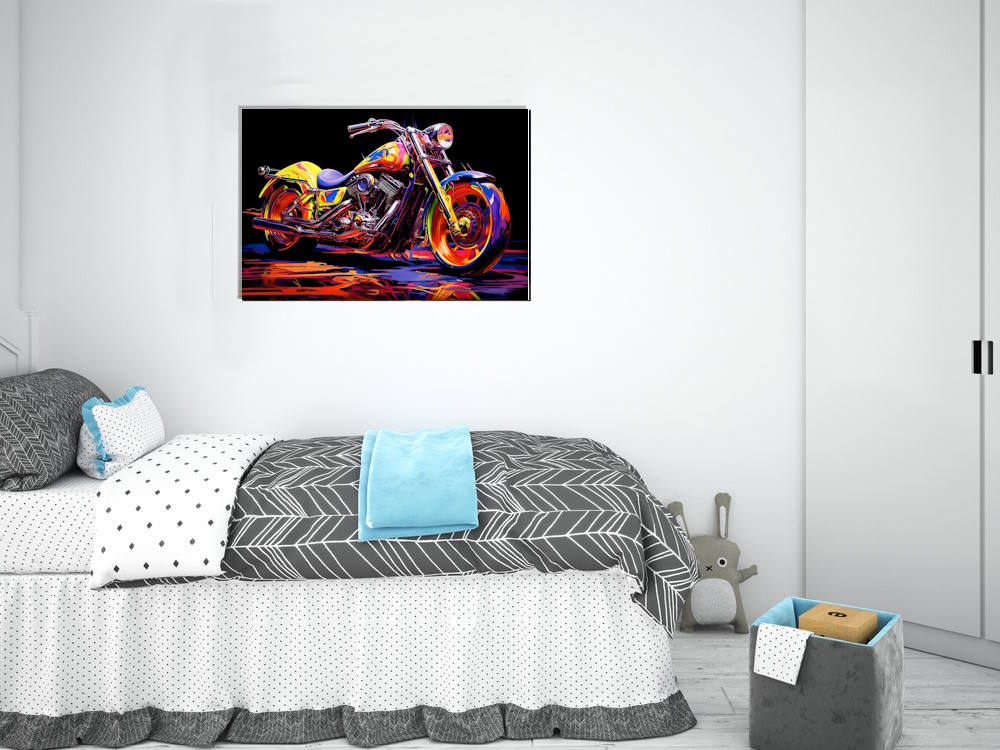 Motor Bike Watercolour Style Canvas Printed Wall Art4
