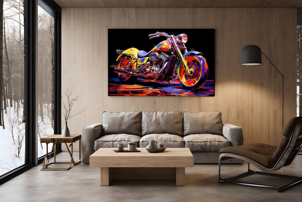 Motor Bike Watercolour Style Canvas Printed Wall Art4